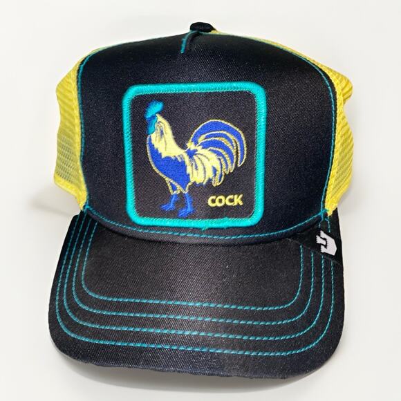 Goorin Bros. Rooster Trip The Farm Black and Yellow Trucker Hat - Picture 1 of 5